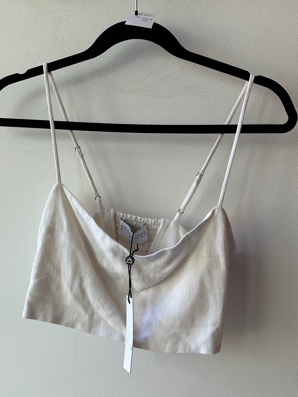 🆕 Stillwater Cropped Sleeveless Draped Top Cream Size M | 15” P2P